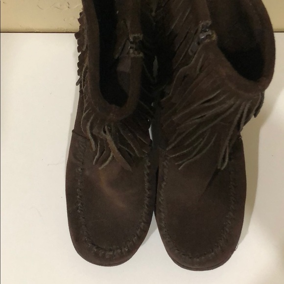 Fringe Suede Minnetonka Wedges - Picture 4 of 6